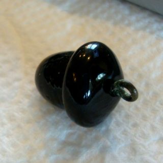 Vintage Antique Realistic Black Glass Acorn Button 5/8 