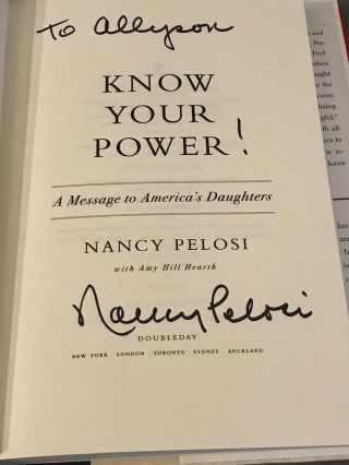 Nancy Pelosi Signed Book Auto Autograph Speaker Of The House President Rare Hero