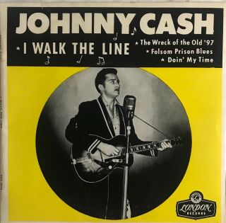 Johnny Cash 7” I Walk The Line And Ring Of Fire Rare