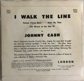 Johnny Cash 7” I Walk The Line and Ring Of Fire Rare 2