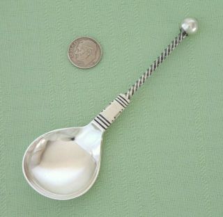 Decorative Old Mark David Andersen 830 Silver Tea Caddy Spoon - 4 7/8 " Long