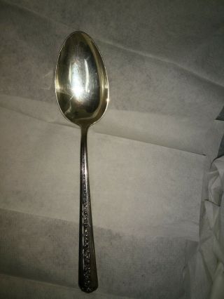 Towle " Rambler Rose " Sterling Silver Serving Spoon 8 & 3/4 " Very Good.