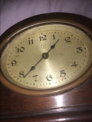 Xmas Gift Antique/Vintage Small Mantle Clock with Oak Case in order A/F 2