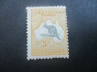Kangaroo Stamps: 5/ - Yellow 3rd Watermark - Rare (c99)