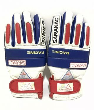 Vtg Saranac Us Ski Team Gloves Mens L Retro Race Insulated 80s Rare Racing B - 4