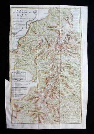 1754 Bellin Orig.  Map: South America,  San Francisco De Quito,  Ecuador,  Pichincha