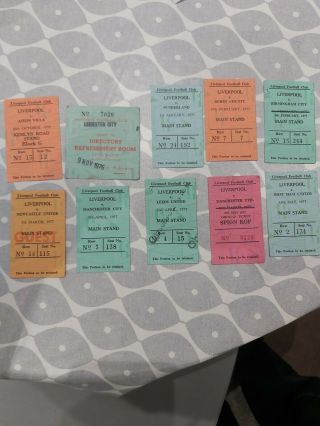 Liverpool Fc V Tickets 1976/77.  10 Anfield Tickets And Rare