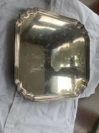 Victorian Silver Plated James Dixon 12” Square Salver Circa 1880,  S