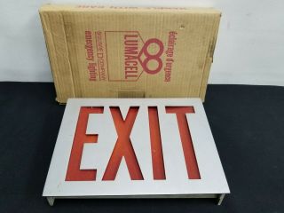 Vtg Light Exit Sign With Fixture Cinema Movie Theater 1970 