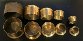 Unusual Set Of Five Graduated Copper Vessels Each With A Lid