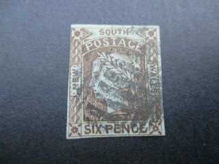 Nsw Stamps: 6d Laureates Imperf Rare (g47)