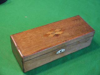 Useful Antique Wooden Hard Wood Storage Box For Desk Trinkets With Lock