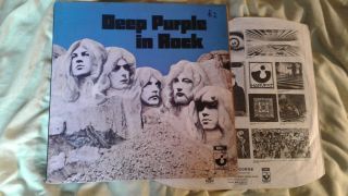 Deep Purple - In Rock,  Rare 1970 Uk First Press No Emi Logo Harvest Bag