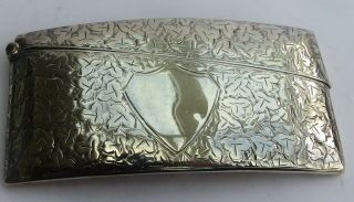 Edwardian English Silver Card Case By William Hair Haseler C.  1901