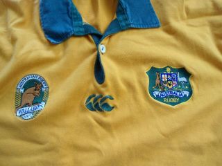 VINTAGE RARE AUSTRALIA WALLABIES CANTERBURY RUGBY JERSEY SHIRT MED 2