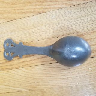 Substantial Early London Pewter Spoon With Markings In Very Rare