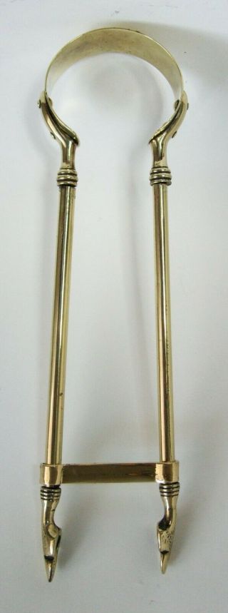 Antique Brass Coal Log Tongs.  Cleaned & Repolished.