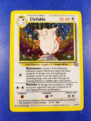 Clefable 1/64 Jungle Set Holo Rare Pokemon Card Near