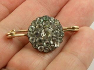 Antique Victorian Edwardian C 1910 9 Ct Gold Paste Stone Brooch Pin
