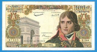 France 100 Francs 1963 Series 87305 Rare