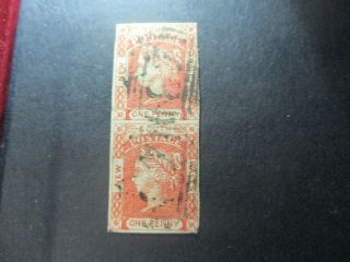 Nsw Stamps: 1d Red Pair Imperf - Rare (g36)