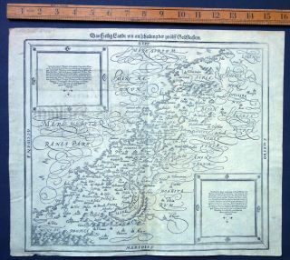 Cosmographia Universa Munster Map Holy Land 12 Tribes Judaica Palestine Israel