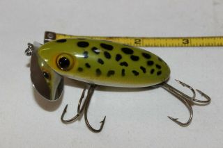 Vintage Arbogast Jitterbug Fishing Lure 2 1/2 " Frog Vg