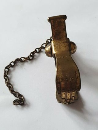 Victorian Antique Solid Brass Skirt Lifter Clasp Hand Shapes