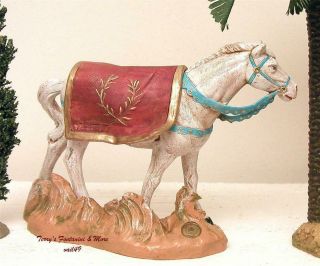 Fontanini Depose Italy Rare 7.  5 " White Horse Nativity Village Animal 52846