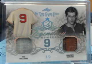 2019 Leaf In The Game Ted Williams Maurice Richard Dual Jersey D 2/2 Rare