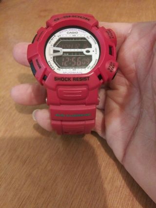 Rare Red Casio G Shock G - 9000mx 3031 Module Mudman Alarm Chrono Mens Watch