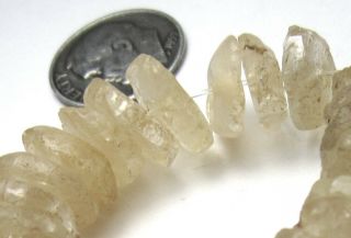 21 Rare Small Graduated Ancient Crystal Rock Quartz Mali Disk/heishi Beads