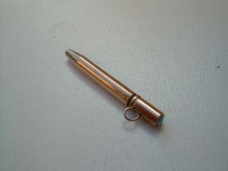 Antique Victorian 9ct Rose Gold Miniature Pencil Set With A Turquoise.