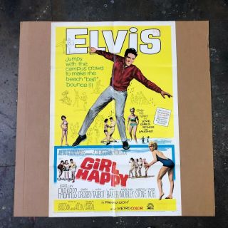 Elvis Presley 1965 Girl Happy One Sheet Poster Rare