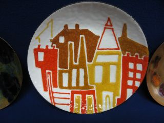 Enamel on copper decorative plates - 5 Mid - century Modern 2