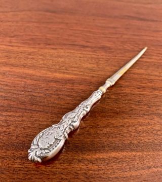 Rare American Sterling Silver Handled Letter Opener W/ Indian Chief Head