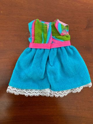 Vtg Barbie SKIPPER - TRIPLE TREAT 1748 Turquoise & Multicolored Dress 2