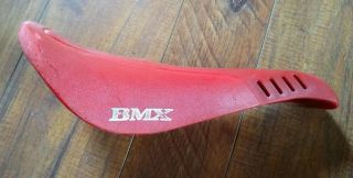 1985 Mongoose Bmx Seat Red Saddle Vintage Old School Bmx Bicycle Rare