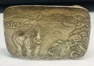 Native American Sterling Silver Belt Buckle Ewt Hand Made Limited 80/250 Rare