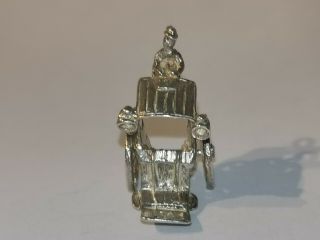 Vintage Sterling Silver Coach Charm With Moving Wheels - Metal Detecting Find 3