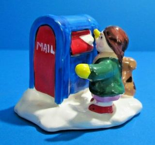 Dept.  56 Snow Village Girl And Dog At Mail Box Cond.  Rare
