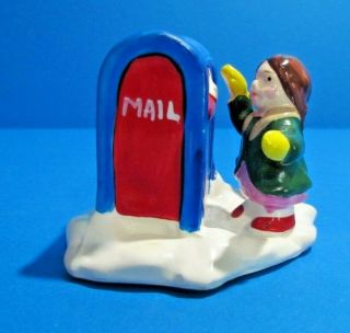 Dept.  56 snow village Girl and dog at mail box Cond.  RARE 2
