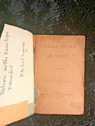 Rare 1891 First edition Vampire The Strange Story of Dr.  Senex E.  E.  Baldwin 2