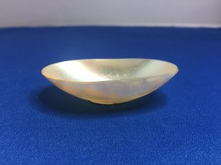 Antique Chinese Hand Carved Mother Of Pearl Caviar Dish