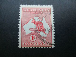 Kangaroo Stamps: 1d Red 1st Watermark Cto - Exceptionally Rare (d153)