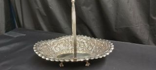 An Antique Silver Plated Fruit Dish With Embossed Rococo Style Patterns.