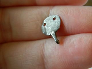 Un Researched Anglo Saxon / Viking Silver Hook Fastener Metal Detecting Detector