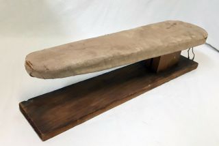 Antique Vintage Wood Ironing Board For Sleeves With Cotton Cover