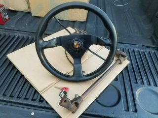 Porsche 914 Steering Wheel Oem Complete Column Momo Typ V35 Rare W/ Keys Rare