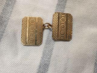 Art Deco 1920s to 1930s Antique 12ct gold front and back cufflinks 1.  6cm x 1.  2cm 2